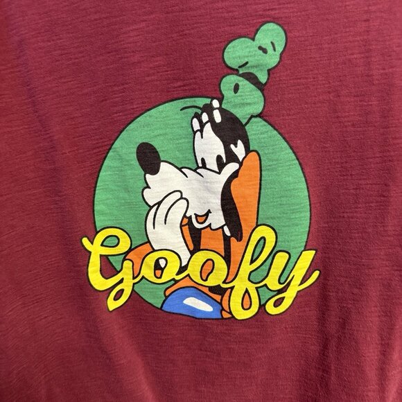 Vintage Goofy T Shirt Adult XL 24x24 Marron Red Disney School Bus Tee - Picture 5 of 8